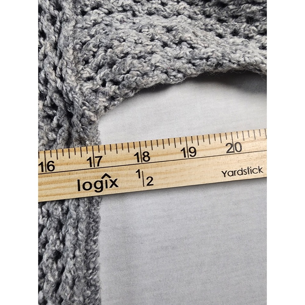 Hollister California Womens Open Knit Sweater Gray Long Sleeve Crew Neck Medium - Picture 3 of 9